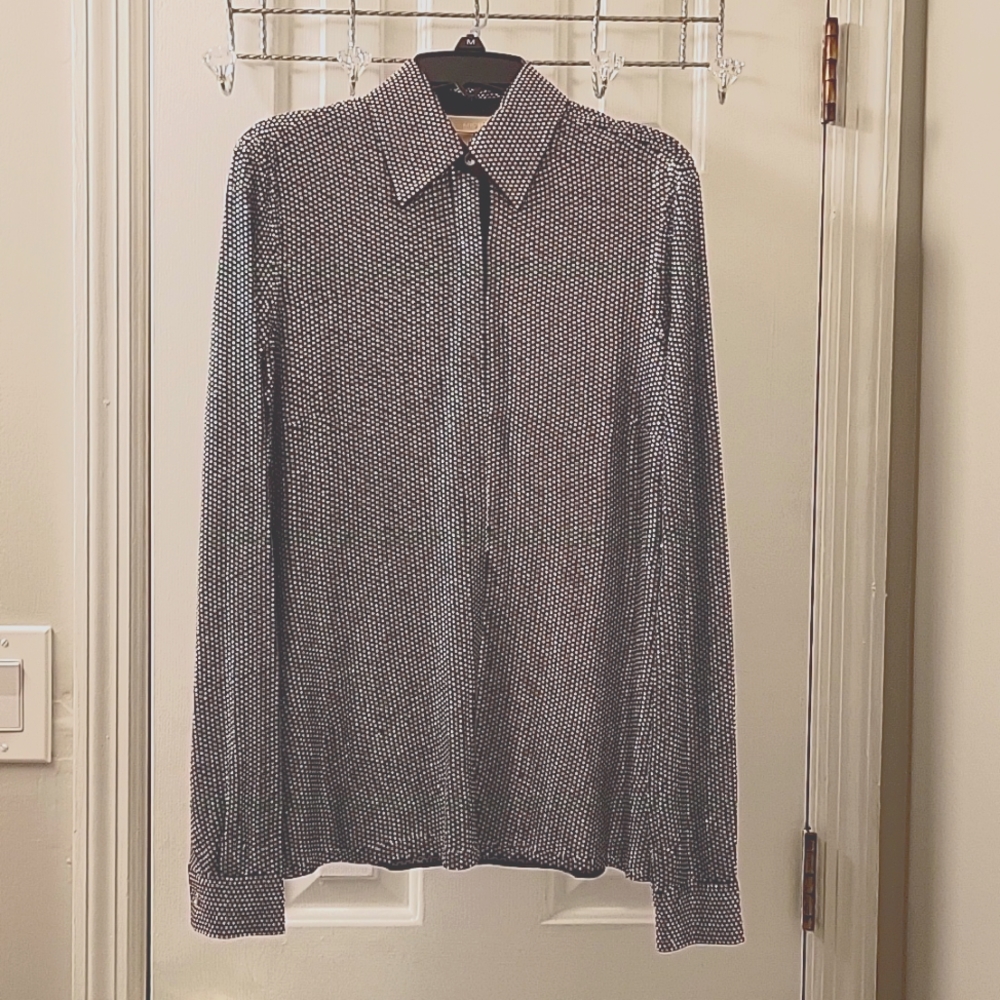 MICHAEL KORS RHINESTONE BLOUSE (XS)